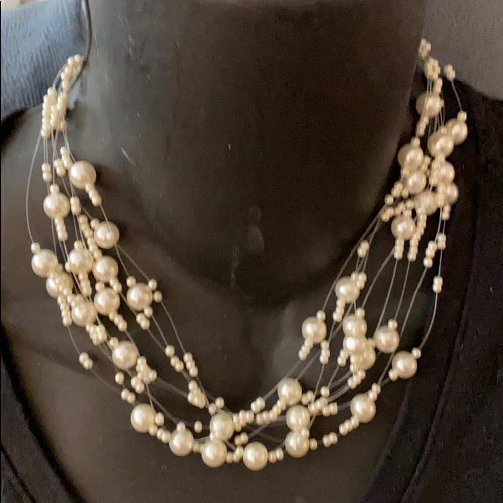YR Brand multi strand high end faux pearl necklace